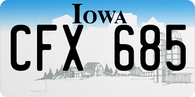 IA license plate CFX685