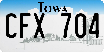 IA license plate CFX704