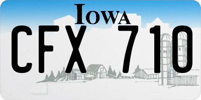 IA license plate CFX710