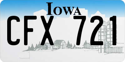 IA license plate CFX721