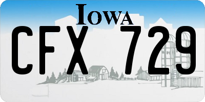 IA license plate CFX729