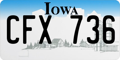 IA license plate CFX736