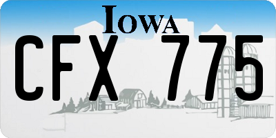 IA license plate CFX775