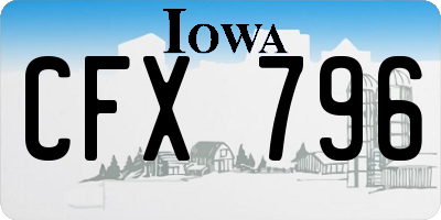 IA license plate CFX796