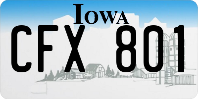 IA license plate CFX801