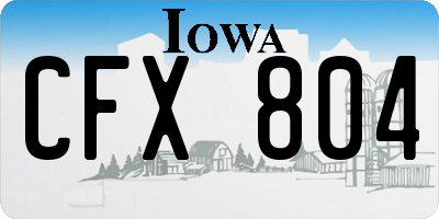 IA license plate CFX804