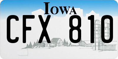 IA license plate CFX810