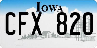 IA license plate CFX820