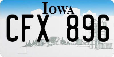 IA license plate CFX896