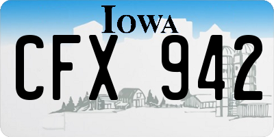 IA license plate CFX942