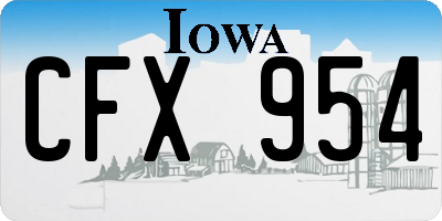 IA license plate CFX954