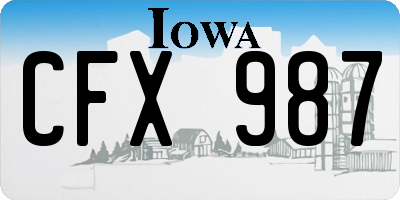 IA license plate CFX987