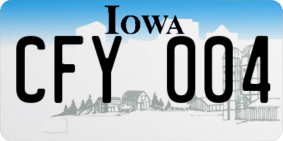 IA license plate CFY004