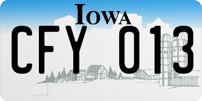 IA license plate CFY013
