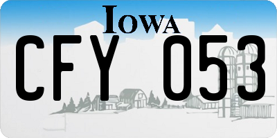 IA license plate CFY053