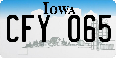 IA license plate CFY065