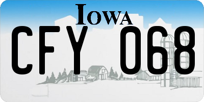 IA license plate CFY068