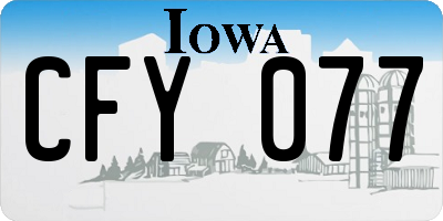 IA license plate CFY077