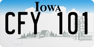 IA license plate CFY101
