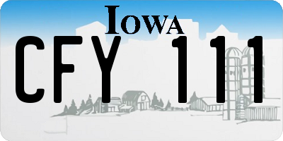 IA license plate CFY111