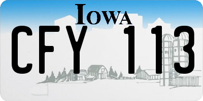 IA license plate CFY113