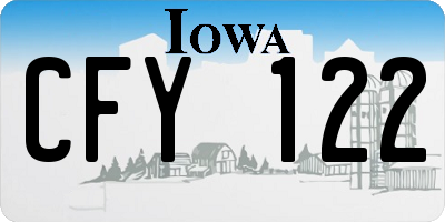 IA license plate CFY122