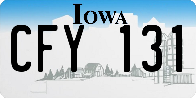 IA license plate CFY131