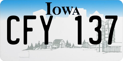 IA license plate CFY137