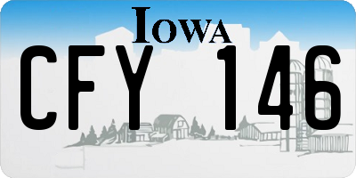 IA license plate CFY146