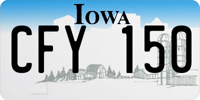IA license plate CFY150