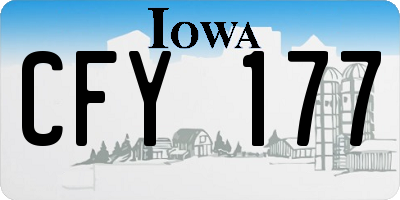 IA license plate CFY177