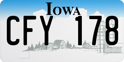 IA license plate CFY178