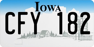 IA license plate CFY182