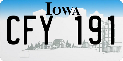 IA license plate CFY191