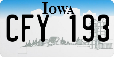 IA license plate CFY193