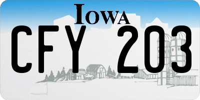IA license plate CFY203