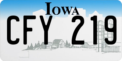 IA license plate CFY219