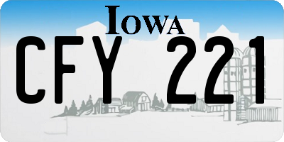 IA license plate CFY221