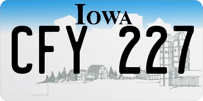 IA license plate CFY227