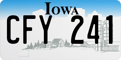 IA license plate CFY241