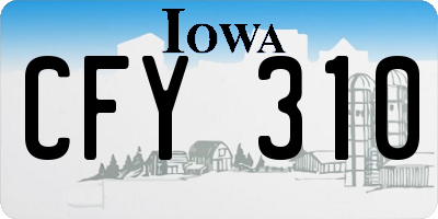 IA license plate CFY310