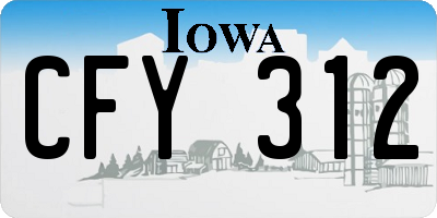 IA license plate CFY312