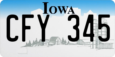 IA license plate CFY345