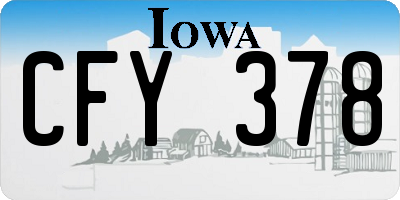 IA license plate CFY378