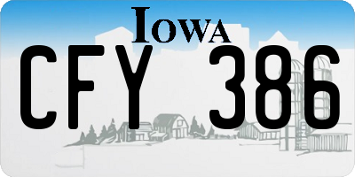 IA license plate CFY386