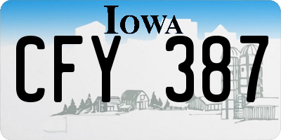 IA license plate CFY387