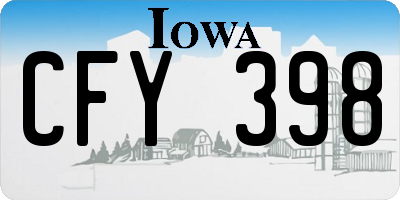 IA license plate CFY398