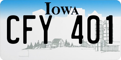 IA license plate CFY401