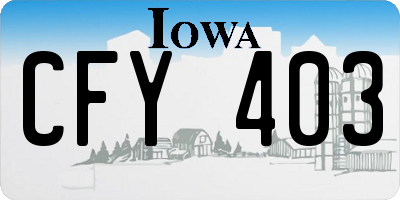 IA license plate CFY403