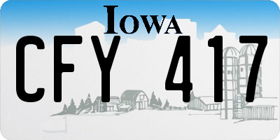 IA license plate CFY417